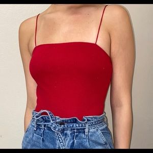 Hollister Red Spaghetti Strap Bodysuit